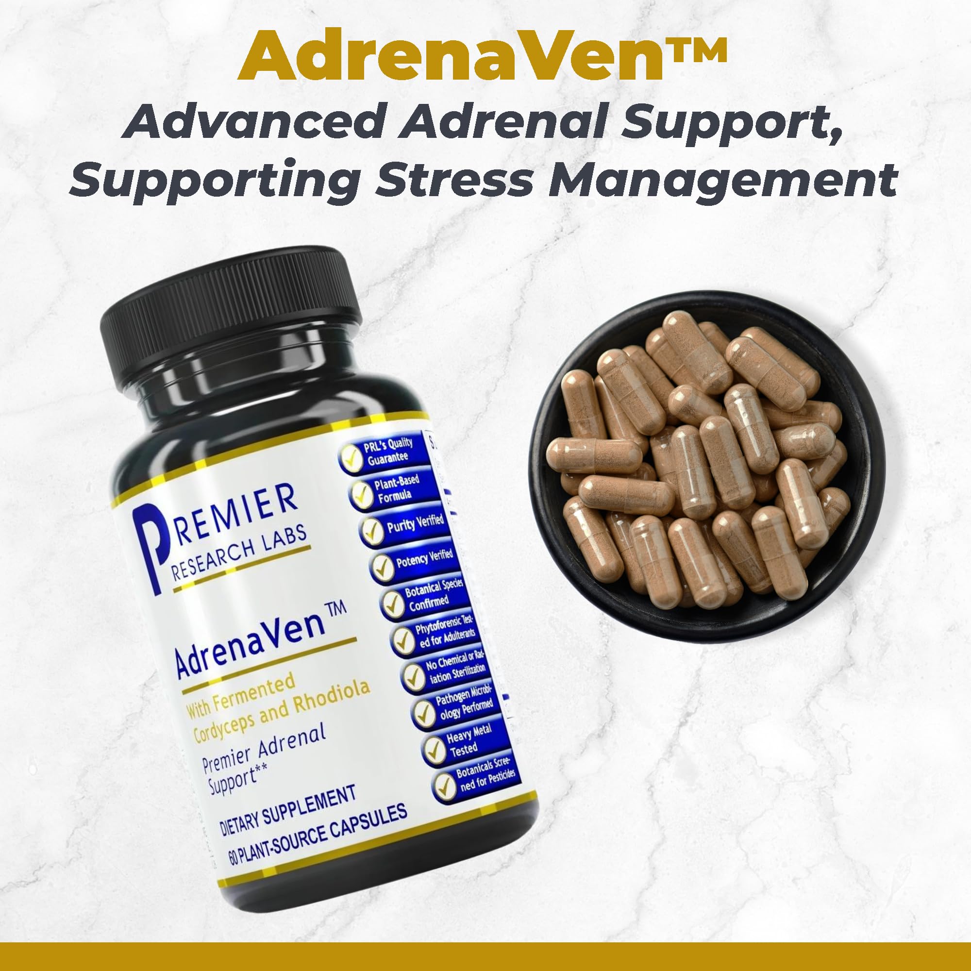 Premier Research Labs Magnesium Glycinate, Max BN-D, & AdrenaVen Supplement Bundle - Pure Magnesium, Liquid Vitamin B Complex for Liver & Brain Health, Adrenal Support for Women & Men - Pack of 3 - TrustMedUSA