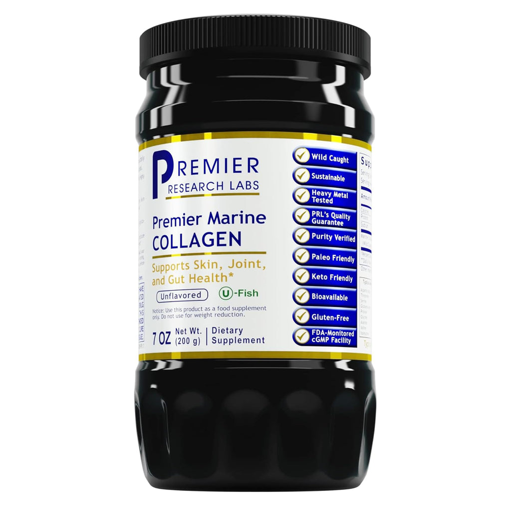 Premier Research Labs Marine Collagen - Marine Collagen Peptides, Hydrolyzed Marine Collagen Powder, Fish Collagen for Women and Men, 5g Collagen Per Serving for Skin, Joint, and Gut Health - 7 Oz - TrustMedUSA