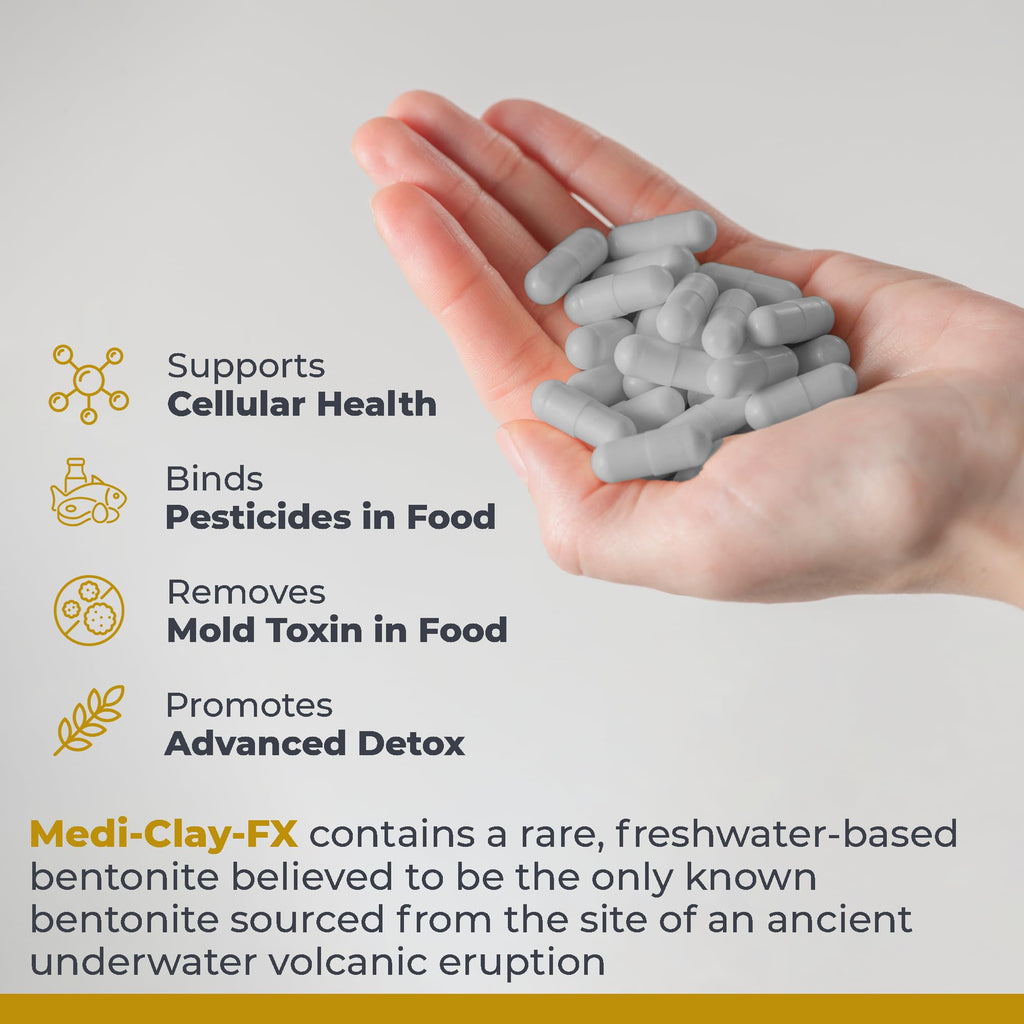 Premier Research Labs Medi-Clay-FX: Bentonite Clay Capsules for Detoxification | Food Grade Smectite Supplement | Absorb Toxins, Supports Cellular Health and Mold Detox - 90 Capsules - TrustMedUSA