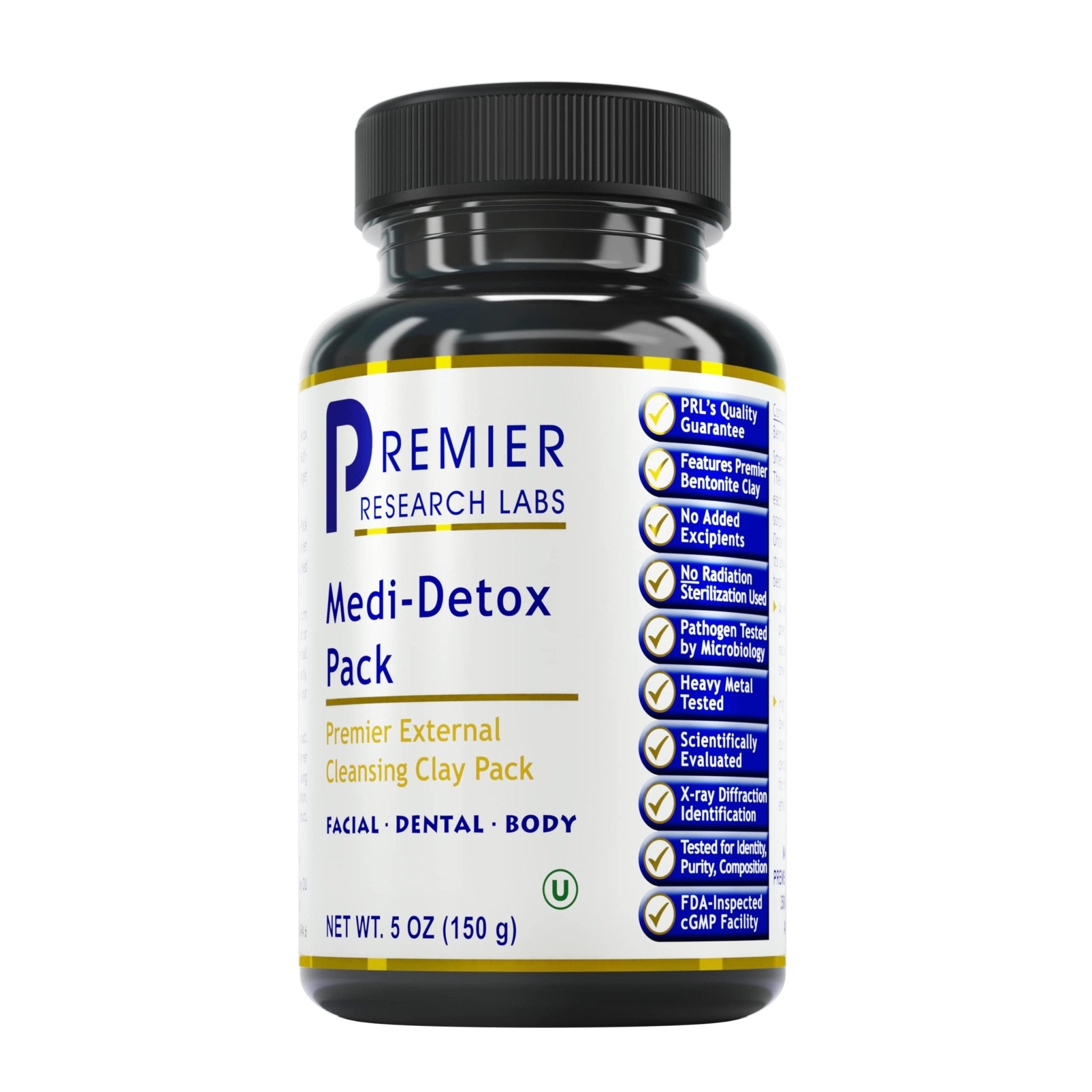 Premier Research Labs Medi-Dental Pack - Detoxifying Volcanic Clay - Dental & Body Cleansing - With Calcium Smectites Silica & Mineral Oxides - 5 oz - TrustMedUSA