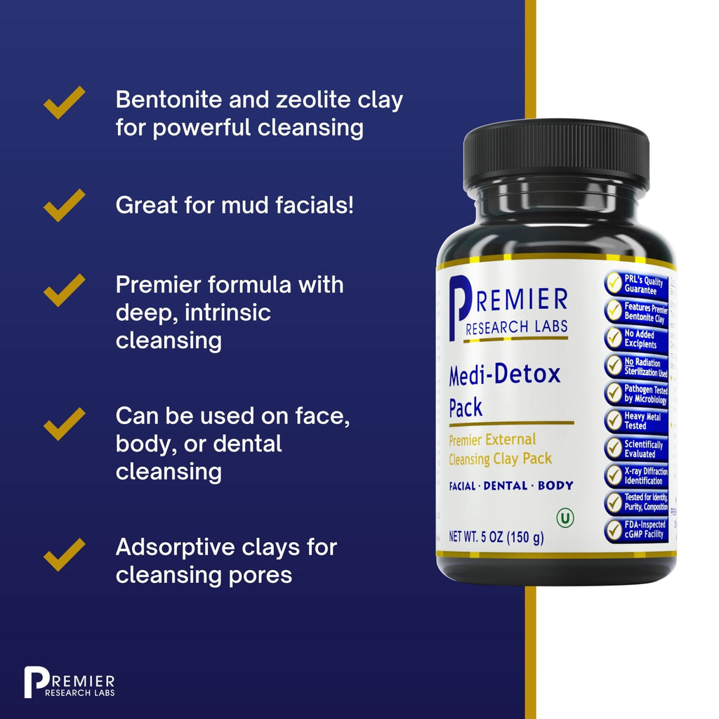 Premier Research Labs Medi-Dental Pack - Detoxifying Volcanic Clay - Dental & Body Cleansing - With Calcium Smectites Silica & Mineral Oxides - 5 oz - TrustMedUSA