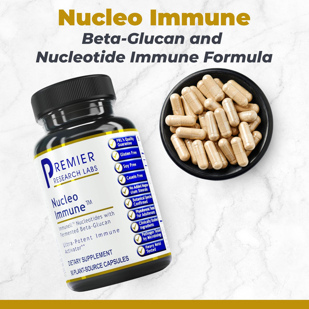 Premier Research Labs Nucleo Immune - Beta Glucan Supplements, Beta Glucans, Phytochemicals, Prickly Pear, Fiber, Immune Support - 90 Capsules - TrustMedUSA