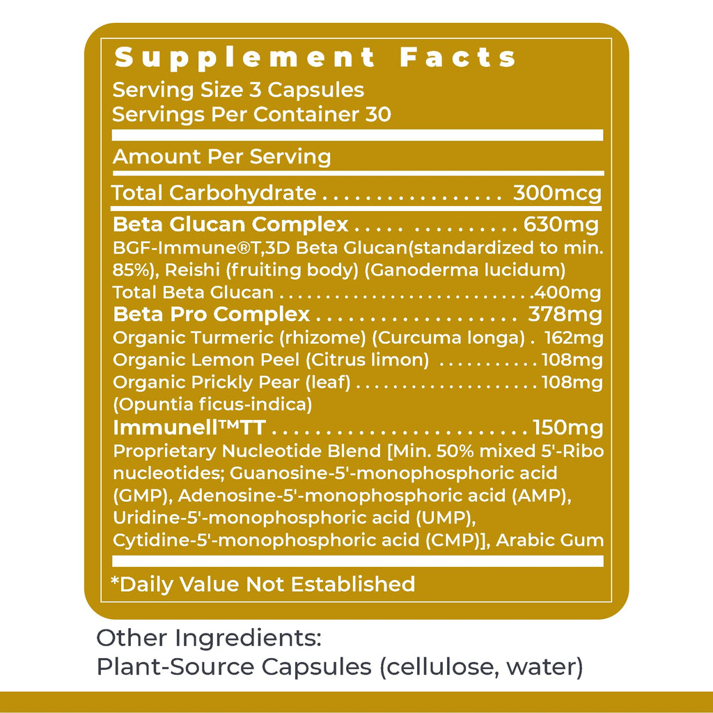 Premier Research Labs Nucleo Immune - Beta Glucan Supplements, Beta Glucans, Phytochemicals, Prickly Pear, Fiber, Immune Support - 90 Capsules - TrustMedUSA