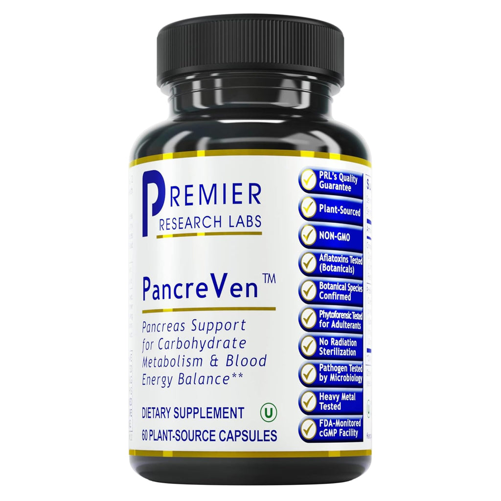 Premier Research Labs PancreVen - Pancreas Support, Pancreas Supplement, Cinnamon Supplements with Organic Ceylon Cinnamon & Prickly Pear to Aid Pancreas Health - 120 Vegetarian Capsules - TrustMedUSA