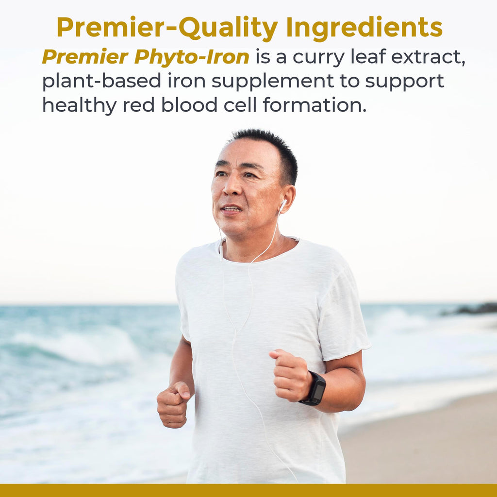Premier Research Labs Phyto-Iron - Plant Based Iron for Men & Women for Blood Support, Curry Leaves Supplement, Iron Supplements, Non-Heme Iron, 18mg Iron Per Serving - 120 Vegetarian Capsules - TrustMedUSA