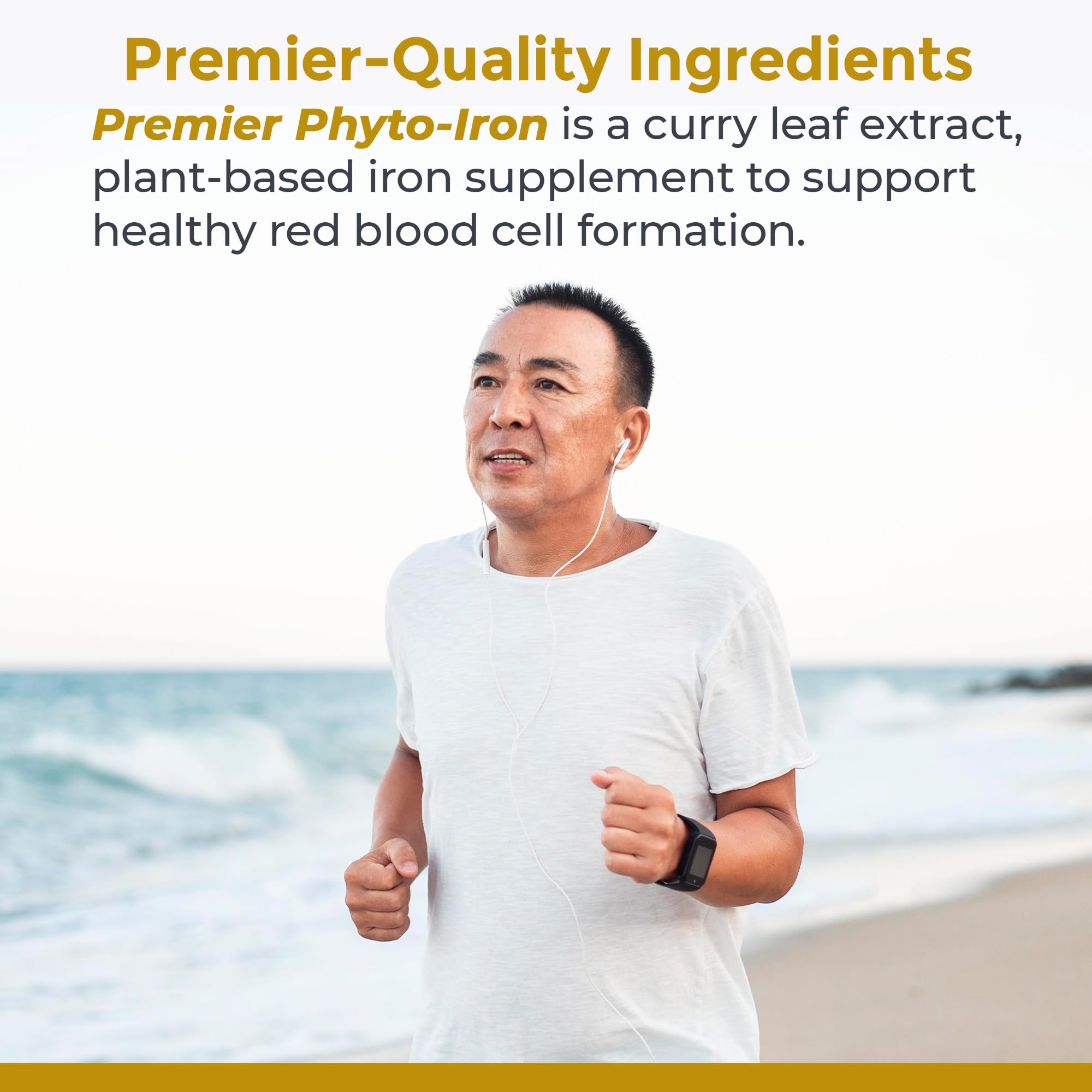 Premier Research Labs Phyto-Iron - Plant Based Iron for Men & Women for Blood Support, Curry Leaves Supplement, Iron Supplements, Non-Heme Iron, 18mg Iron Per Serving - 120 Vegetarian Capsules - TrustMedUSA