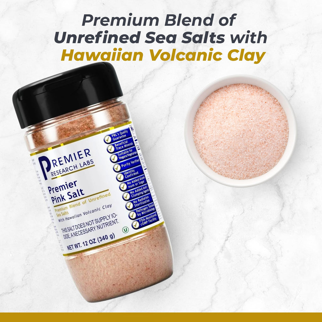 Premier Research Labs Pink Salt - Hawaiian Red Alaea Sea Salt Blend for Food, Cooking, and Eating - Flaky, Unrefined, and Additive-Free, 12 oz - TrustMedUSA