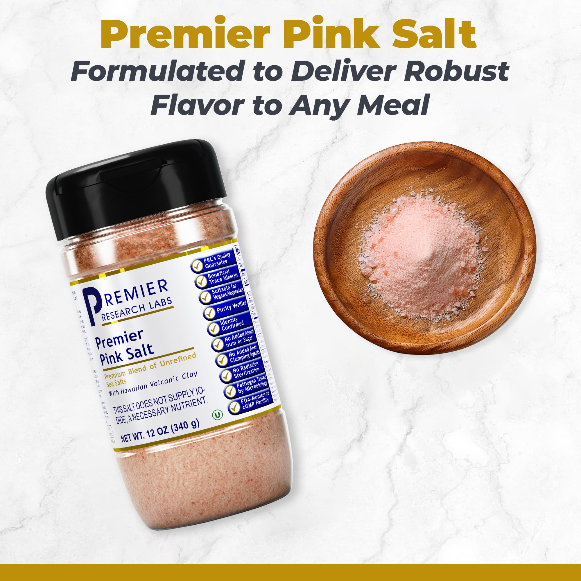 Premier Research Labs Pink Salt - Our Pink Sea Salt is a Hawaiian Red Alaea Sea Salt and Australian Salt Blend for Cooking, Baking with Minerals and Rich Taste - 12 oz - TrustMedUSA