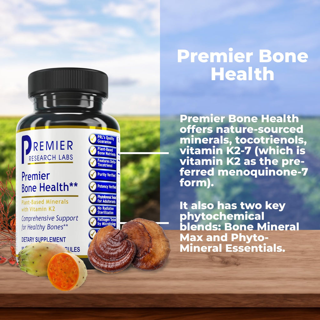 Premier Research Labs Premier Bone Health - Bone Health Vitamins, Bone Strength Supplement for Women & Men, Calcium Supplement with Vitamin K2, Healthy Bone Support - 90 Capsules - TrustMedUSA