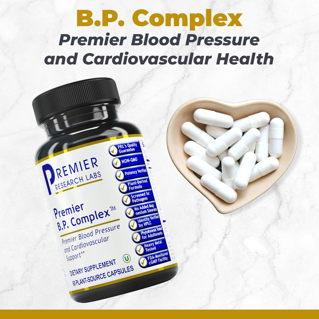 Premier Research Labs Premier BP Complex - Heart Health Supplements, BP Formula, Garlic Allicin Supplement, Natural Herbal BP Support Pills with Reishi & Cayenne Pepper - 60 Vegetarian Capsules - TrustMedUSA