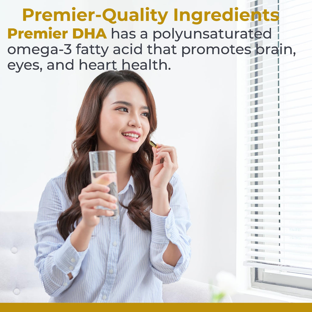 Premier Research Labs Premier DHA - Vegan DHA with Omega 3 Fatty Acids, Algae Based DHA for Women & Men, Natural DHA Supplement Suitable for Vegans- 60 Vegetarian Softgel Capsules - TrustMedUSA