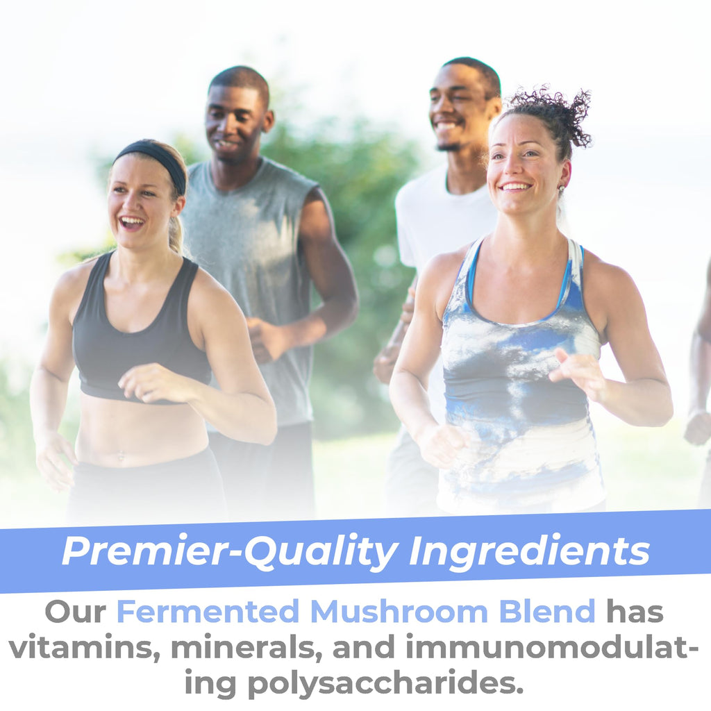 Premier Research Labs Premier Fermented Mushroom Blend - Reishi Mushroom Powder, Mushroom Extract for Drinks, Coffee, Mushroom Complex with Turkey Tail, Cordyceps for Immune & Gut Health - 7.4 oz - TrustMedUSA