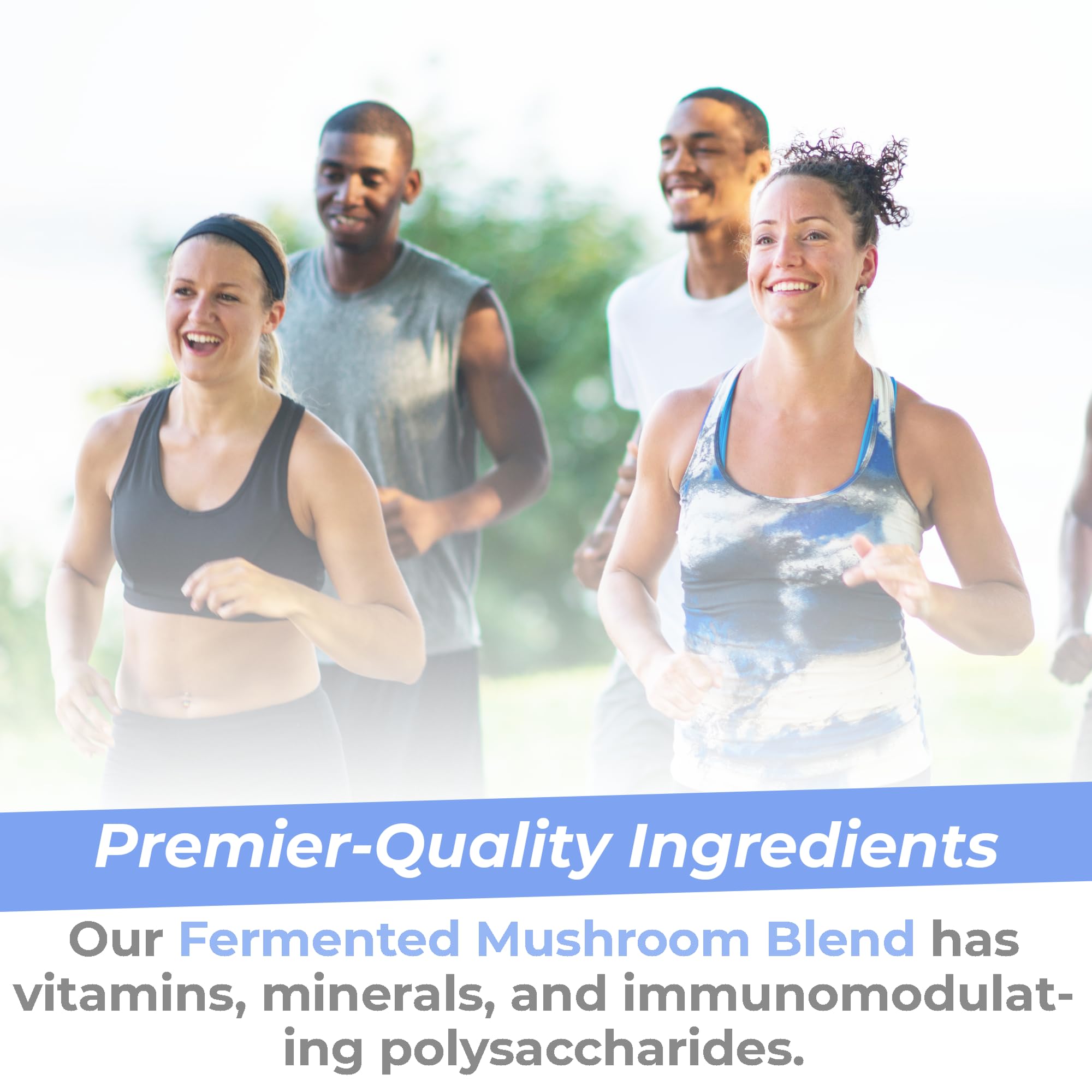 Premier Research Labs Premier Fermented Mushroom Blend - Reishi Mushroom Powder, Mushroom Extract for Drinks, Coffee, Mushroom Complex with Turkey Tail, Cordyceps for Immune & Gut Health - 7.4 oz - TrustMedUSA