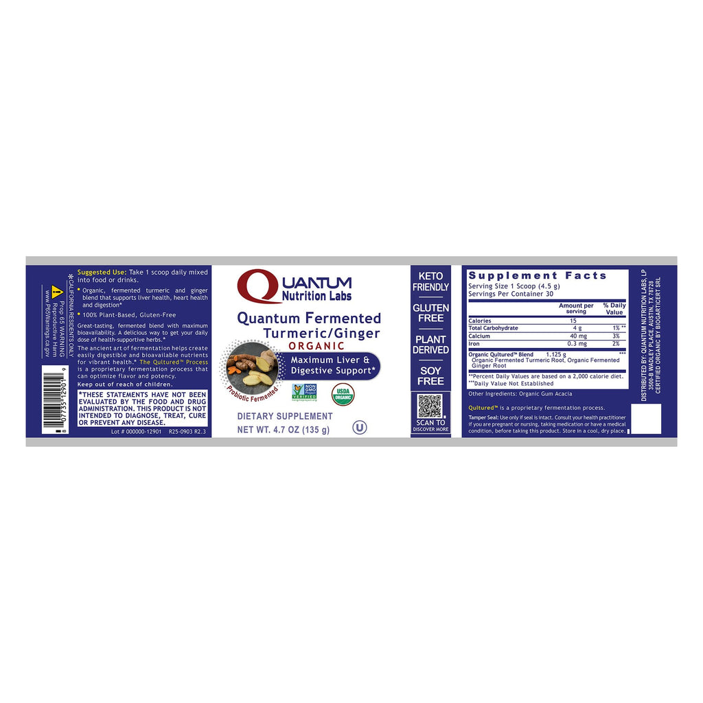 Premier Research Labs Premier Fermented Turmeric/Ginger Root - Probiotic Fermented Turmeric & Ginger Powder Supplement, Active Curcuminoids, Herbal Supplement - 4.7 Oz - TrustMedUSA
