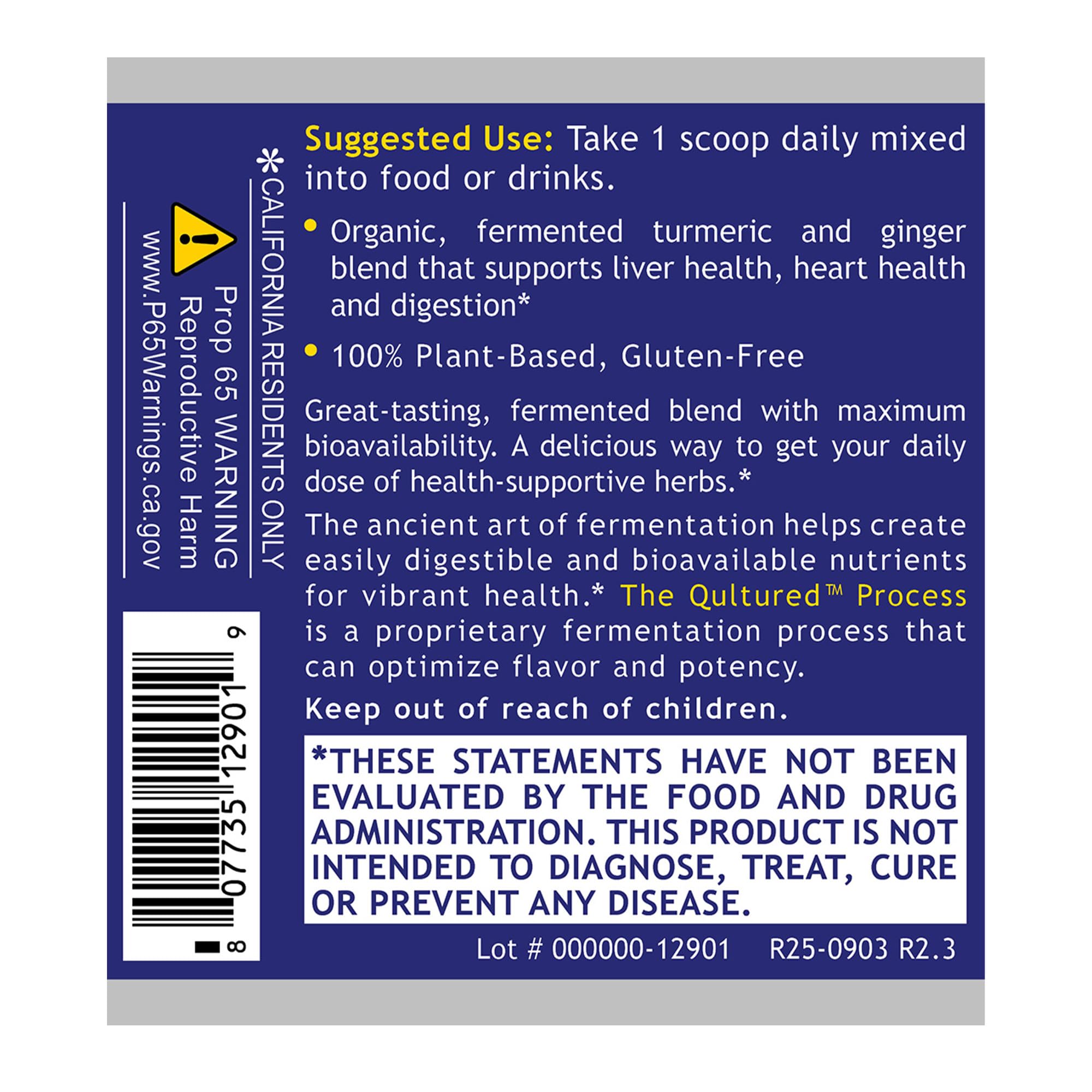 Premier Research Labs Premier Fermented Turmeric/Ginger Root - Probiotic Fermented Turmeric & Ginger Powder Supplement, Active Curcuminoids, Herbal Supplement - 4.7 Oz - TrustMedUSA
