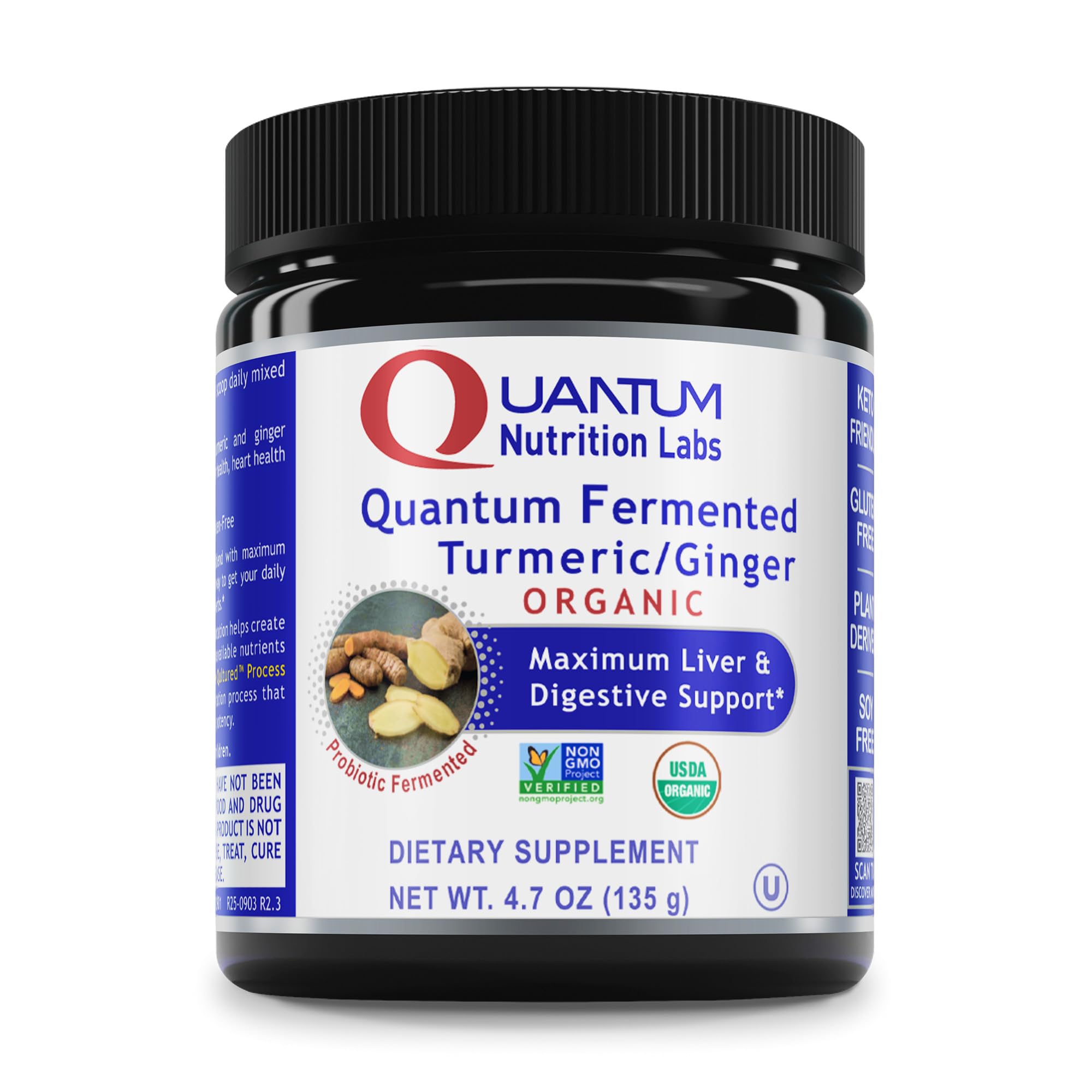 Premier Research Labs Premier Fermented Turmeric/Ginger Root - Probiotic Fermented Turmeric & Ginger Powder Supplement, Active Curcuminoids, Herbal Supplement - 4.7 Oz - TrustMedUSA