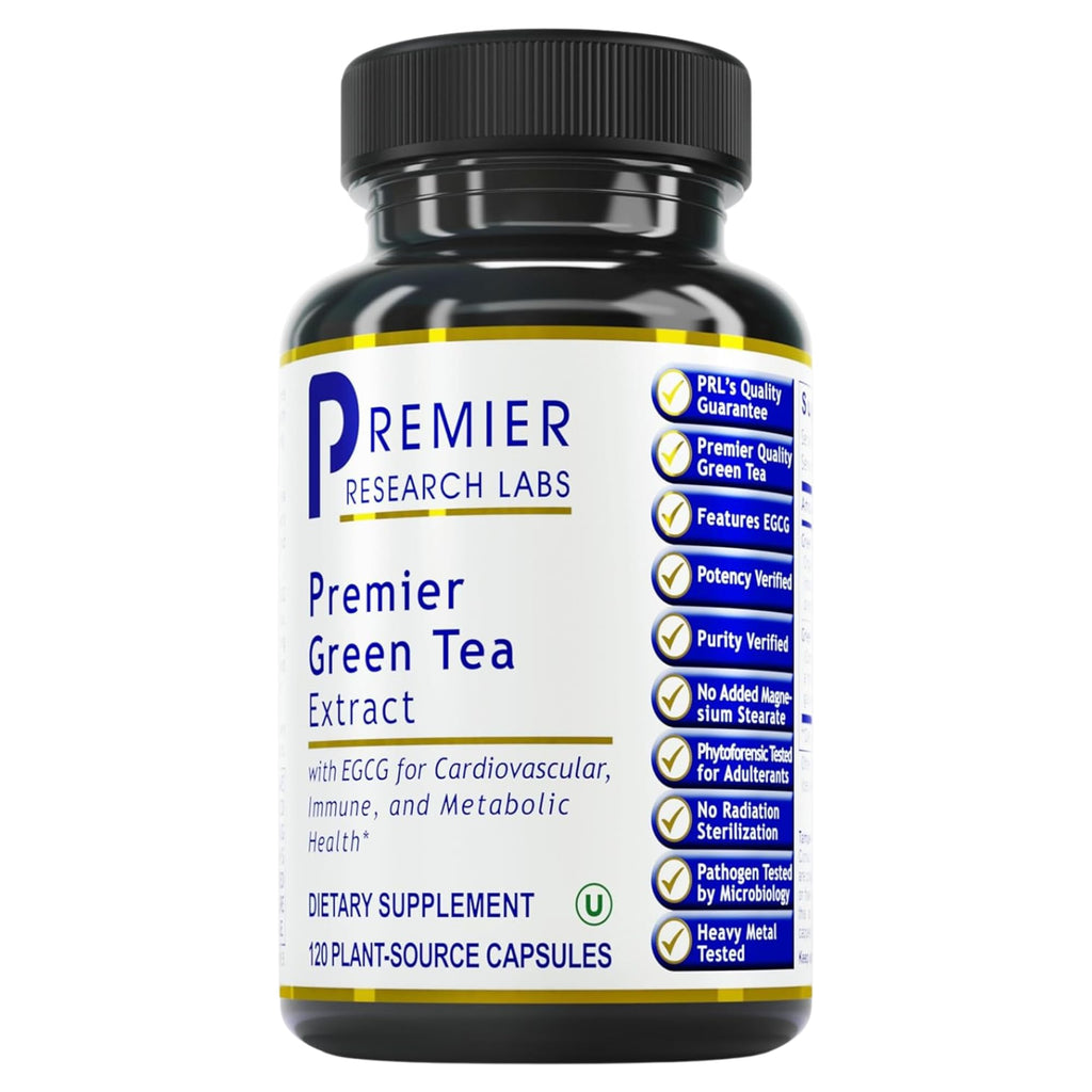 Premier Research Labs Premier Green Tea Extract - Green Tea Capsules, Green Tea Extract Pills, Green Tea Supplement with ECGC, Camellia Sinensis, Pure, Vegan Friendly - 120 Vegetarian Capsules - TrustMedUSA