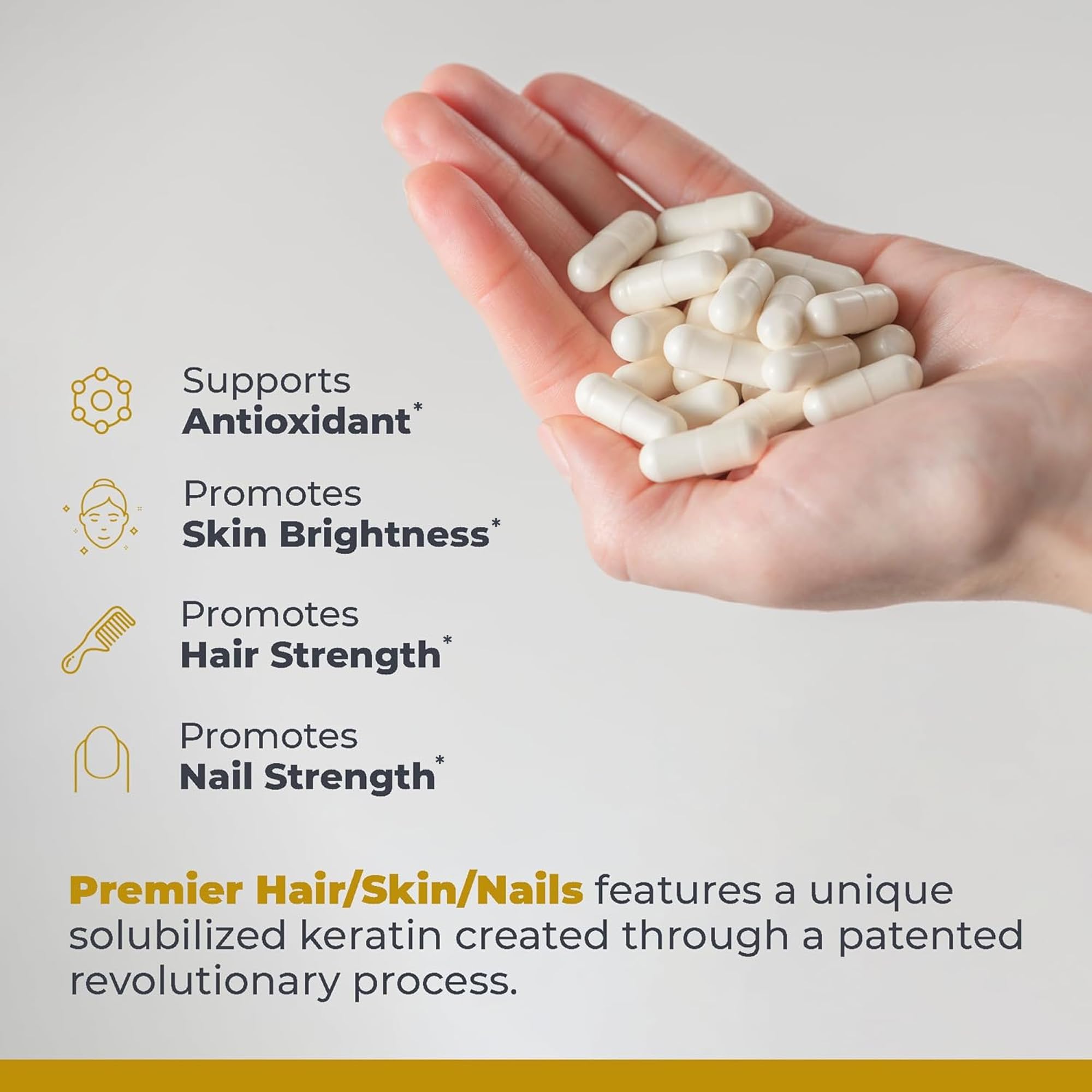 Premier Research Labs Premier Hair/Skin/Nails - Hair Growth Supplement for Women & Men with Keratin, Vitamins for Hair Growth, Beauty from Within for Hair, Skin and Nails - 60 Vegetarian Capsules - TrustMedUSA
