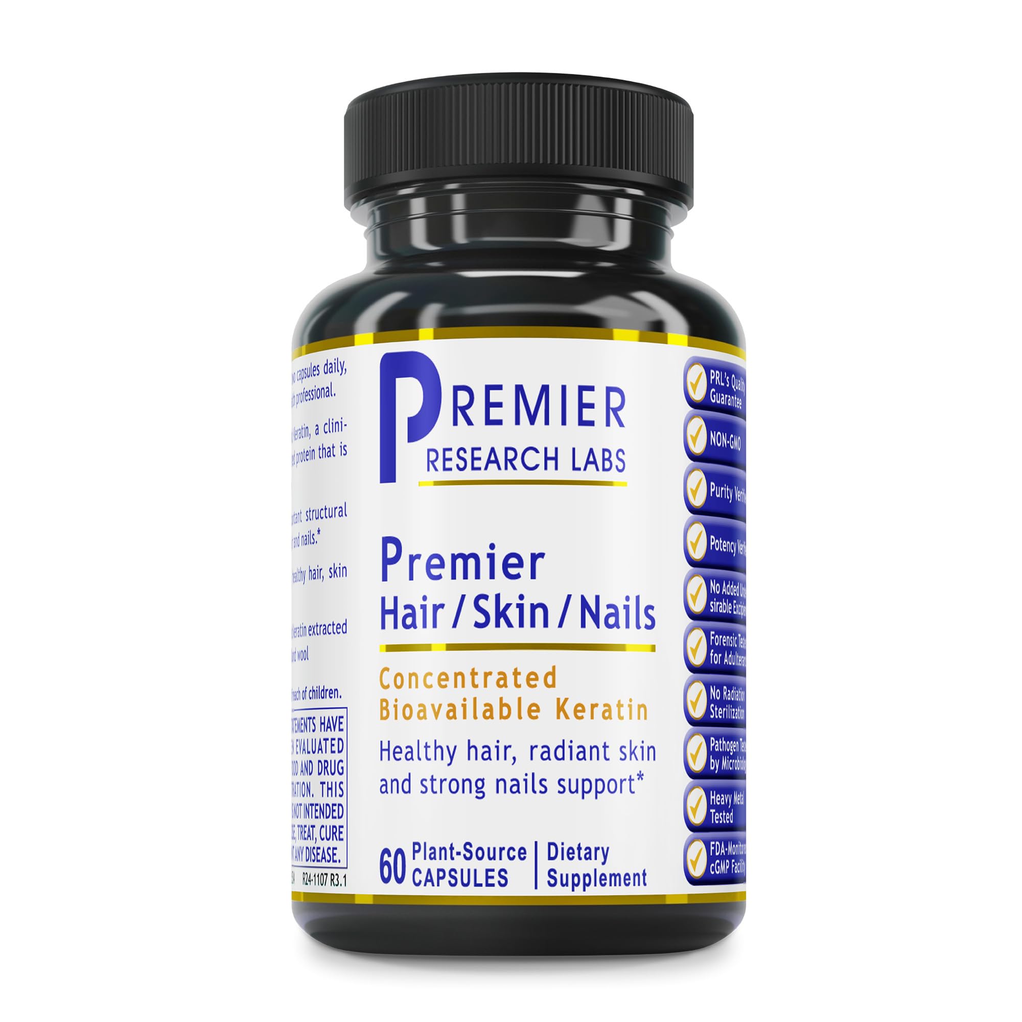Premier Research Labs Premier Hair/Skin/Nails - Hair Growth Supplement for Women & Men with Keratin, Vitamins for Hair Growth, Beauty from Within for Hair, Skin and Nails - 60 Vegetarian Capsules - TrustMedUSA