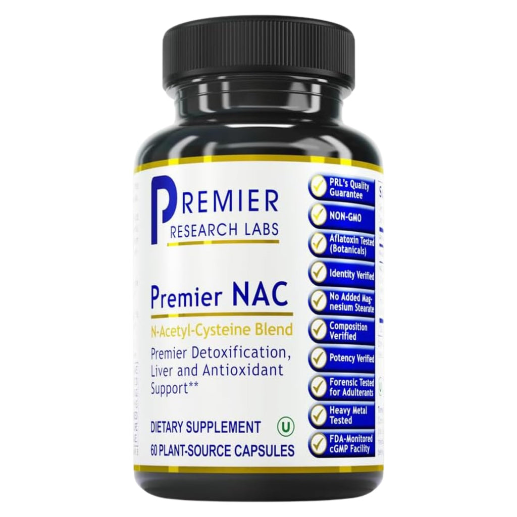 Premier Research Labs Premier NAC - NAC Supplement N-Acetyl Cysteine, N-Acetyl-L-Cysteine, Liver & Immune Support, 300mg NAC Per Capsule - 60 Vegetarian Capsules - TrustMedUSA