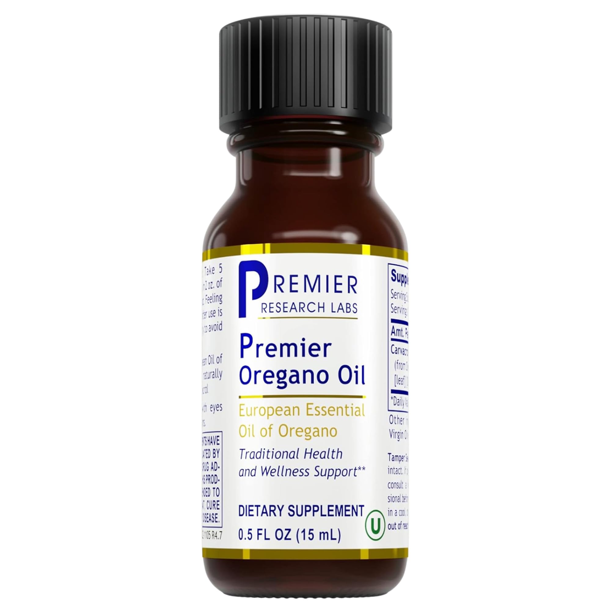 Premier Research Labs Premier Oregano Oil - Oil of Oregano Drops with Carvacrol, Edible Oregano Essential Oil Supplement for Immune & Gut Health - 0.5 Fl Oz - TrustMedUSA