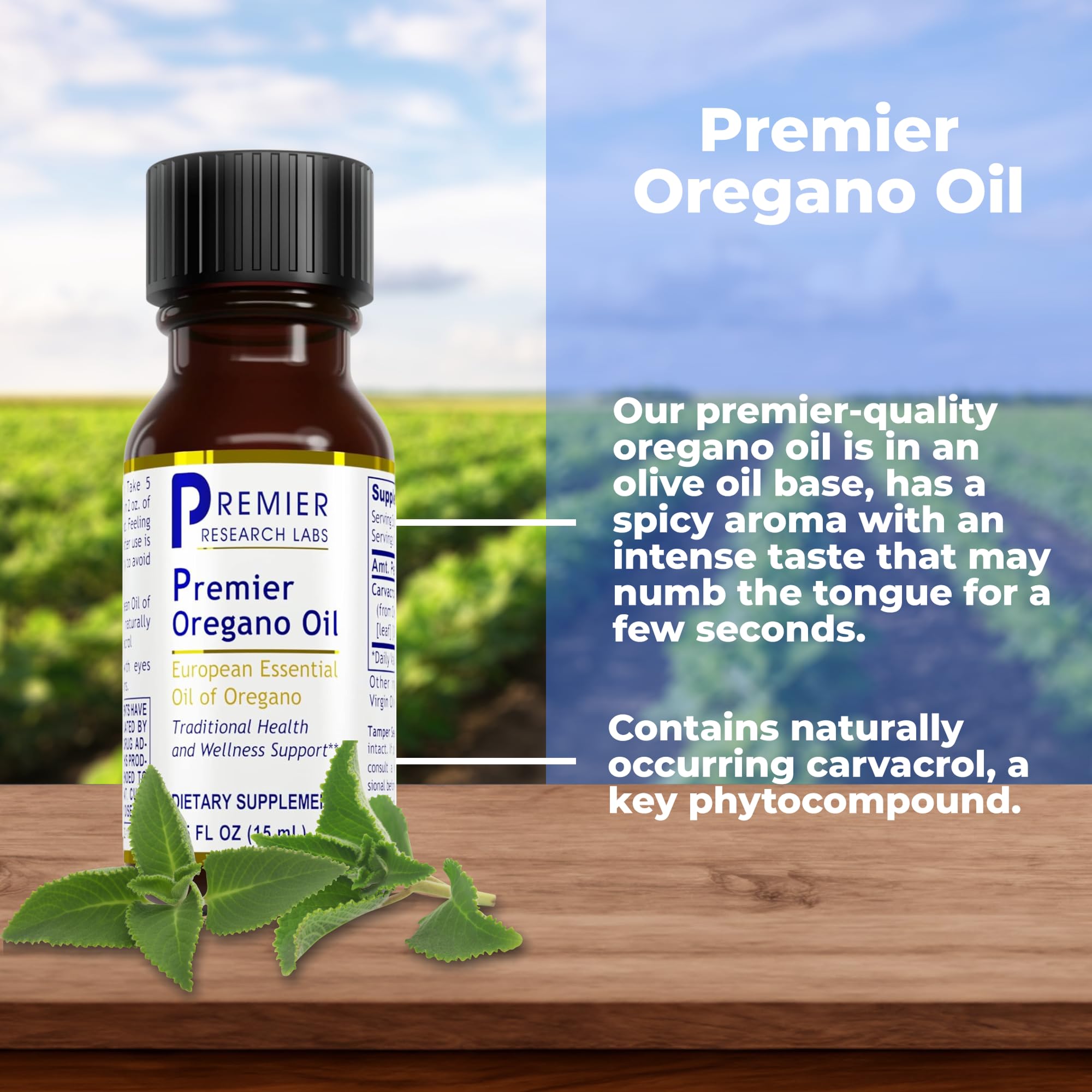 Premier Research Labs Premier Oregano Oil - Oil of Oregano Drops with Carvacrol, Edible Oregano Essential Oil Supplement for Immune & Gut Health - 0.5 Fl Oz - TrustMedUSA