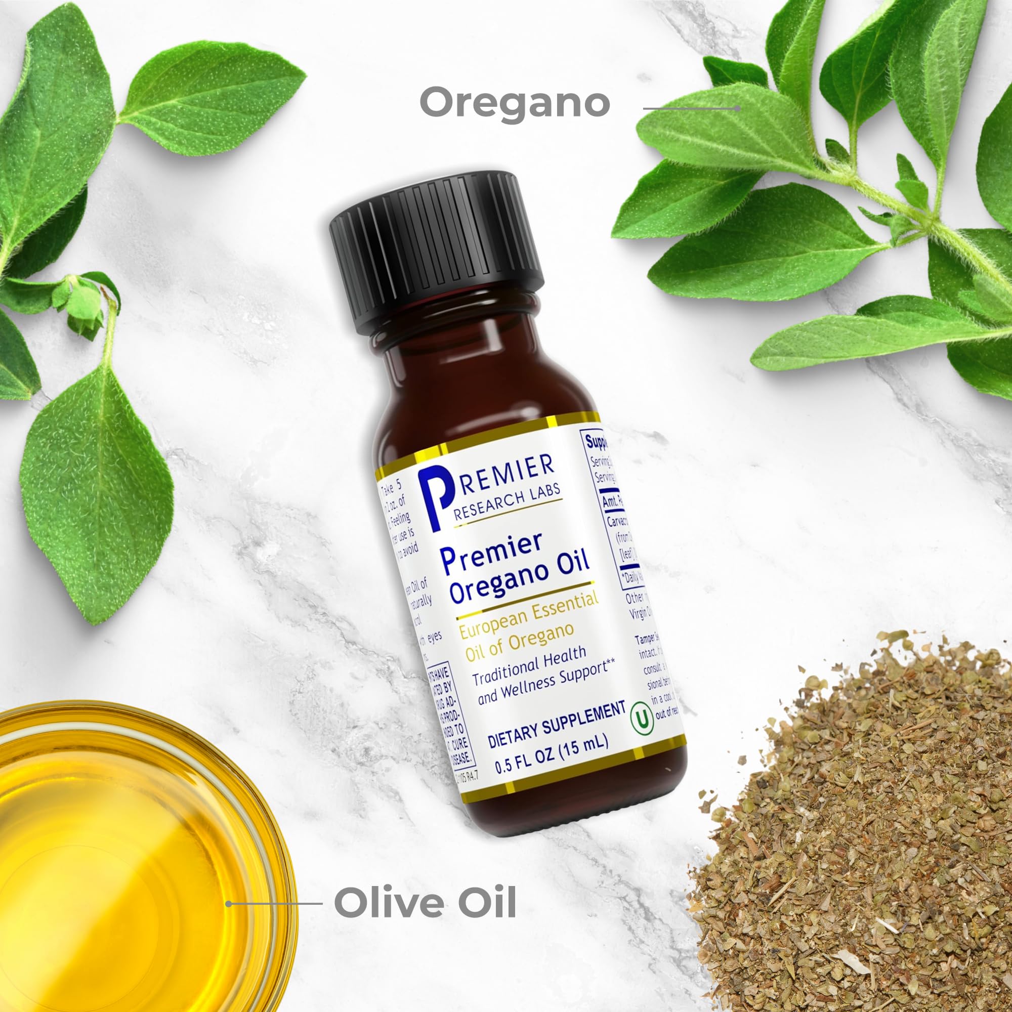Premier Research Labs Premier Oregano Oil - Oil of Oregano Drops with Carvacrol, Edible Oregano Essential Oil Supplement for Immune & Gut Health - 0.5 Fl Oz - TrustMedUSA
