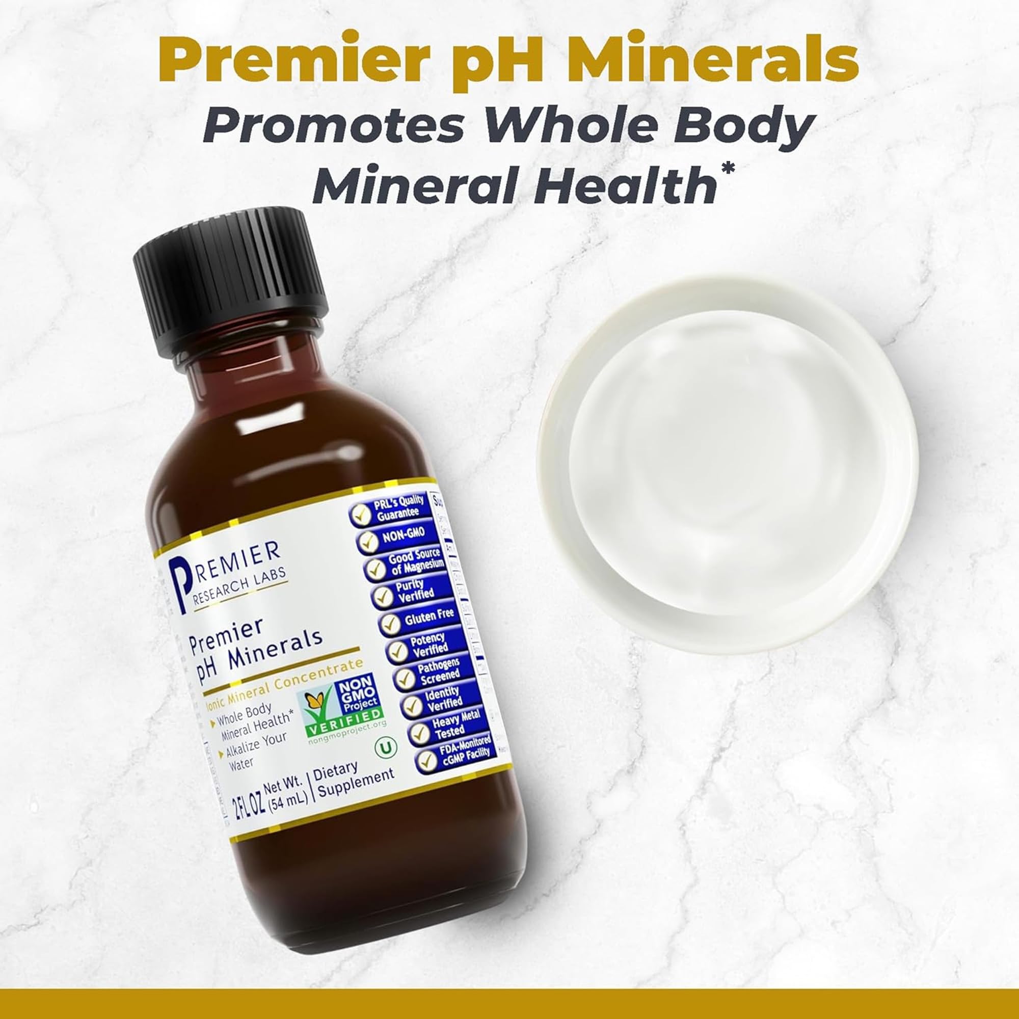 Premier Research Labs Premier Ph Minerals - Trace Minerals, Trace Mineral Drops, Minerals for Water, Magnesium Supplement for Distilled Water, Reverse Osmosis Water, Liquid Concentrate - 2 Fl Oz - TrustMedUSA
