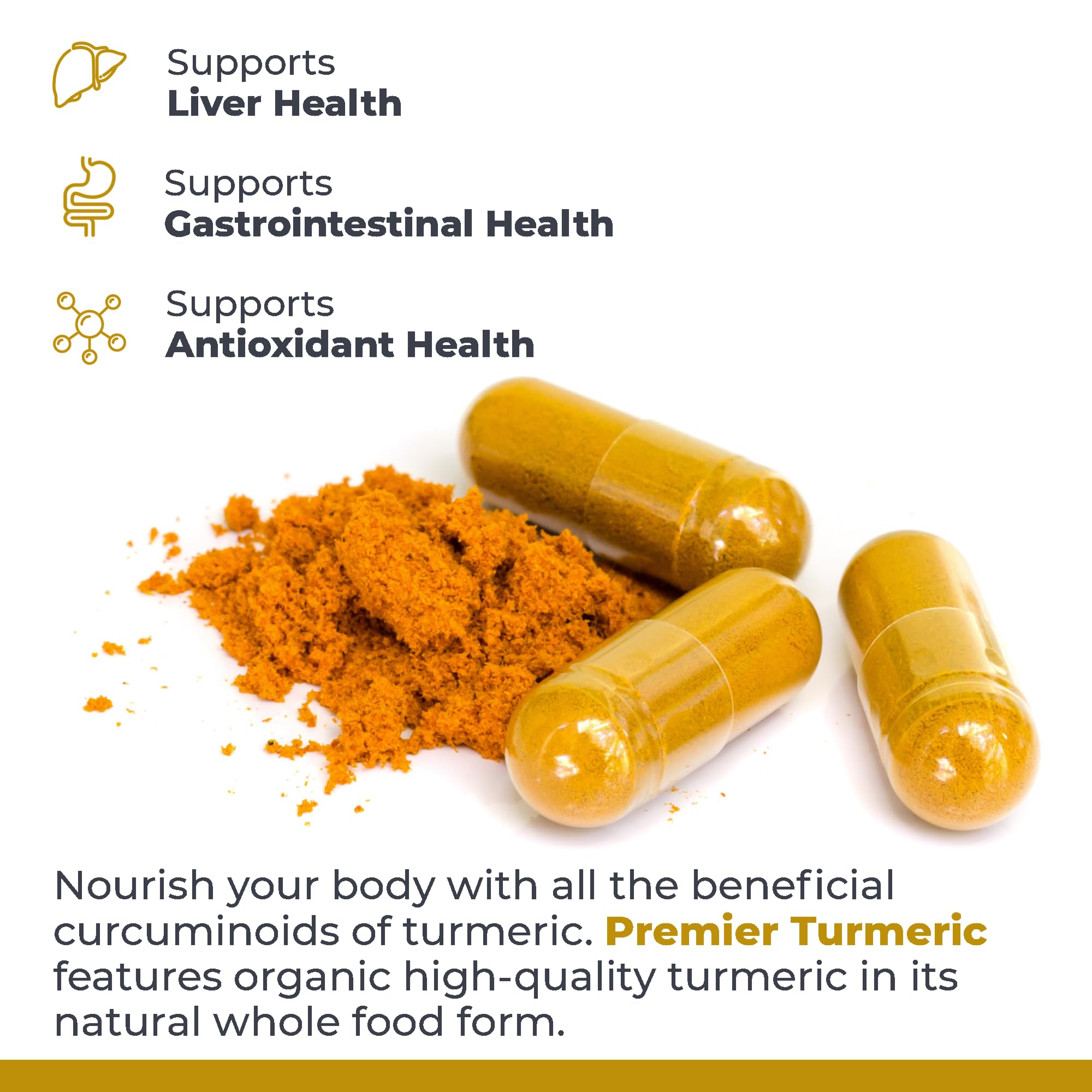 Premier Research Labs Premier Turmeric Capsules - Turmeric Curcumin Supplement, Liver Support, 500 mg of Curcuma Per Capsule - 60 Vegetarian Capsules - TrustMedUSA
