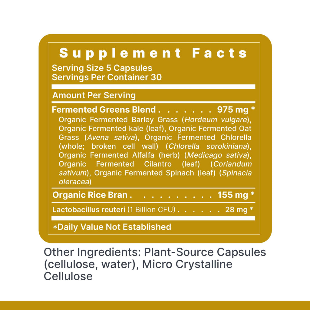 Premier Research Labs Probiotic Fermented Greens - Super Greens Supplement, Superfood Blend, Organic Vitamins with Probiotic - Daily Greens with Spinach, Chlorella, & More - 150 Powder Filled Capsules - TrustMedUSA