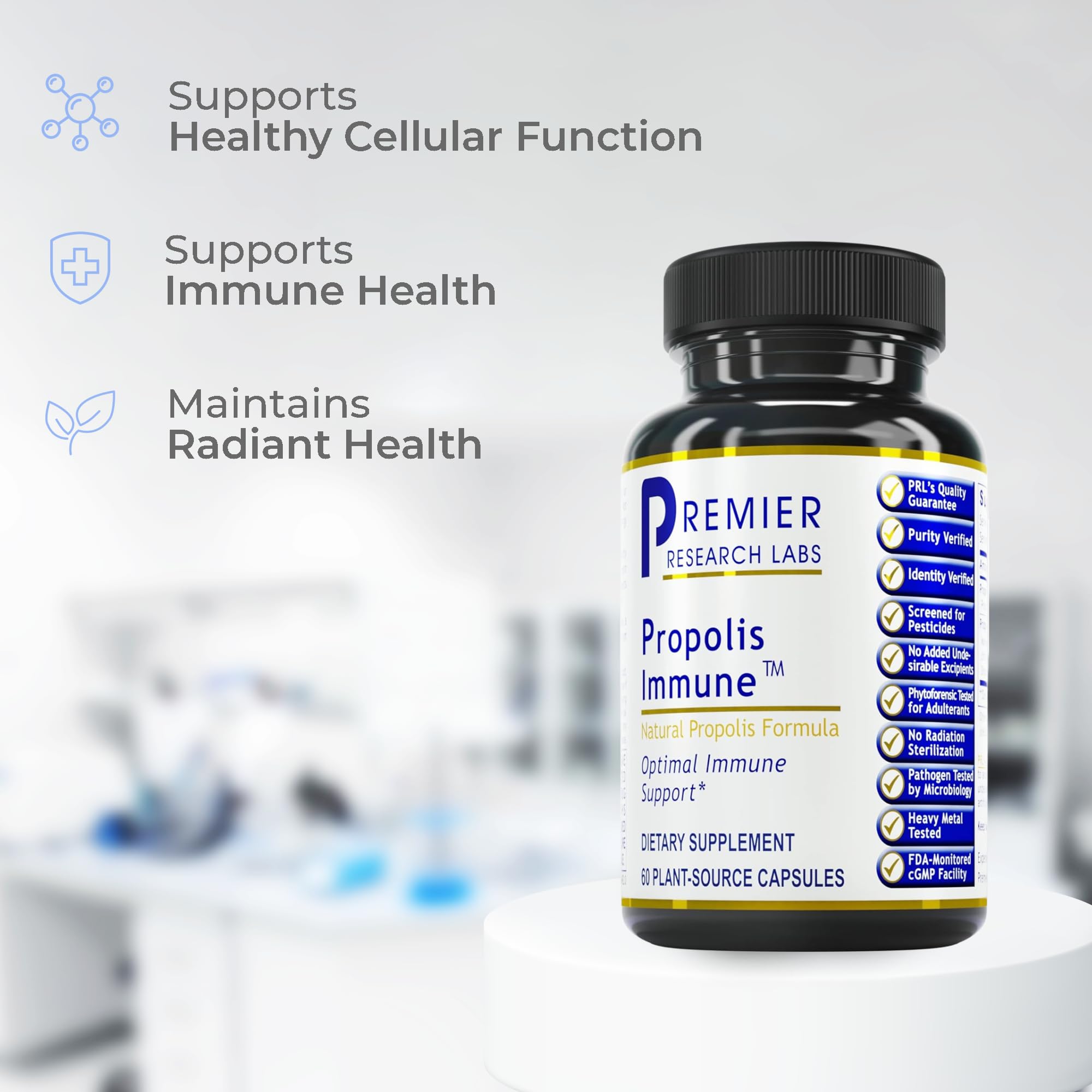 Premier Research Labs Propolis Immune - Bee Propolis Capsules, Bee Pollen Supplement, Propolis Extract Pills for Women & Men, Promotes Immune Health - 60 Vegetarian Capsules - TrustMedUSA