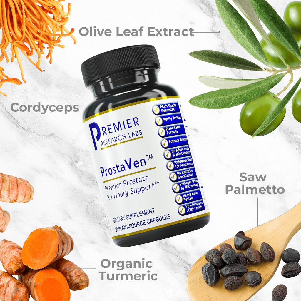 Premier Research Labs ProstaVen - Prostate Supplements for Men, Prostate Health Formula, Natural Supplement with Organic Saw Palmetto - 90 Vegetarian Capsules - TrustMedUSA