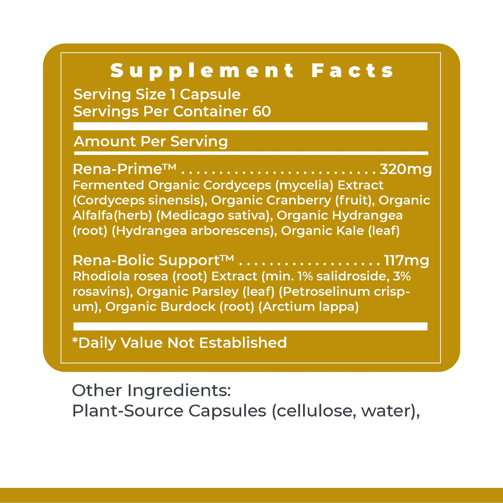 Premier Research Labs RenaVen - Premier Kidney Support for Kidney Cleanse Detox and Repair | Improve Kidney Function and Urinary Support with Fermented Cordyceps - 60 Plant-Source Capsules - TrustMedUSA