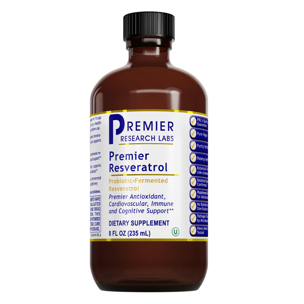 Premier Research Labs Resveratrol - Resveratrol Liquid Supplement, Trans Resveratrol, Antioxidant Support for Heart Health & Blood Flow, Aging Support, 180 mg Per Teaspoon - 8 Fl Oz - TrustMedUSA