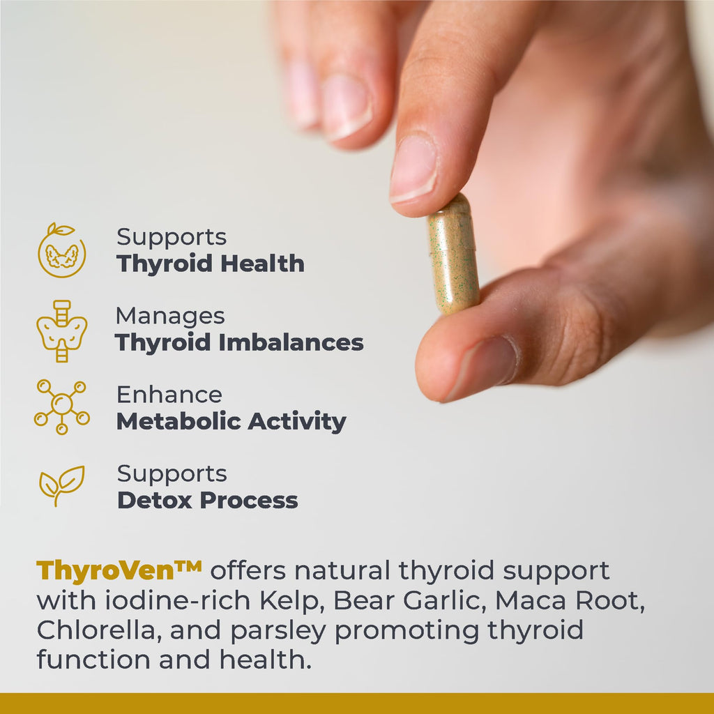 Premier Research Labs ThyroVen - Thyroid Support for Women, Thyroid Support for Men, Thyroid Supplement, Thyroid Support Complex with Naturally-Sourced Iodine - 60 Capsules - TrustMedUSA