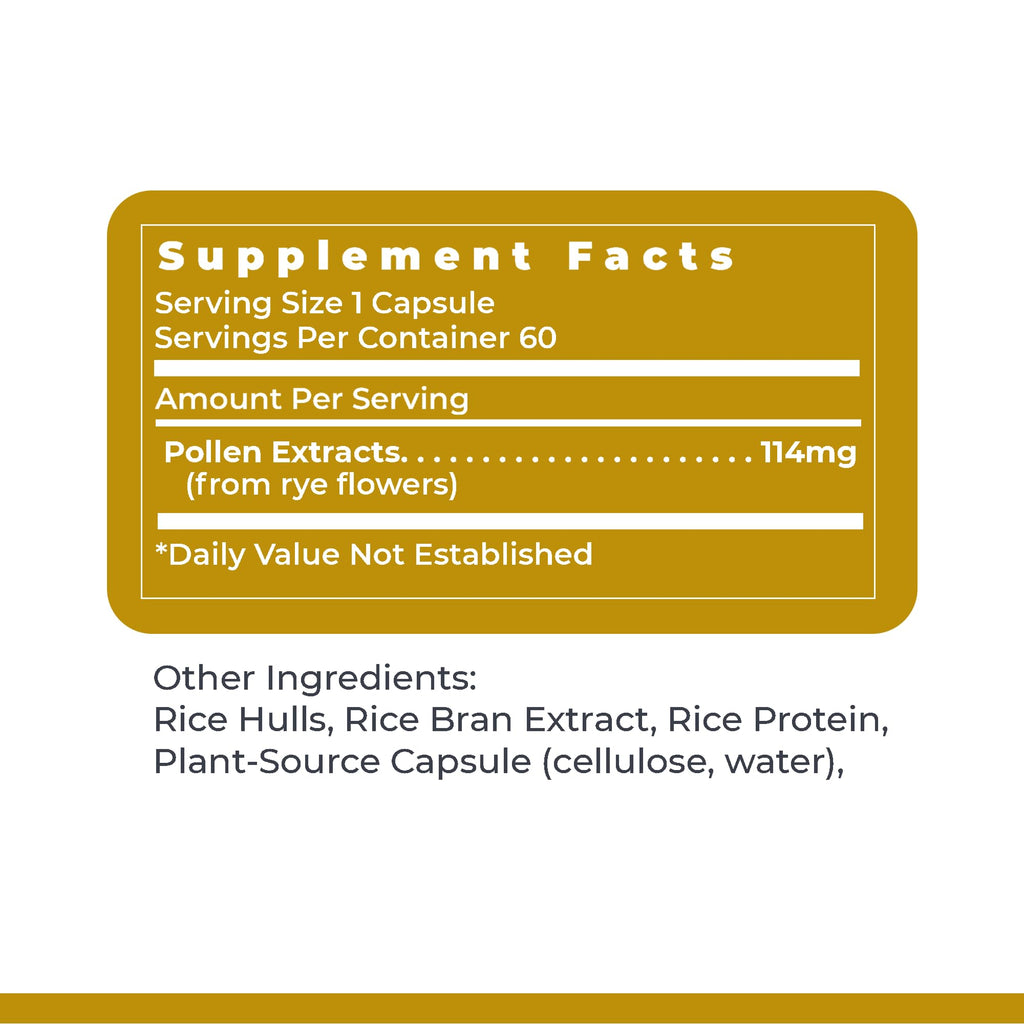 Premier Research Labs UltraPollen - Bee Pollen Supplement, Rye Pollen Extract, Prostate Health, Bee Pollen Extract from Rye Flower with Amino Acids, Supplement for Men & Women- 45 Vegetarian Capsules - TrustMedUSA