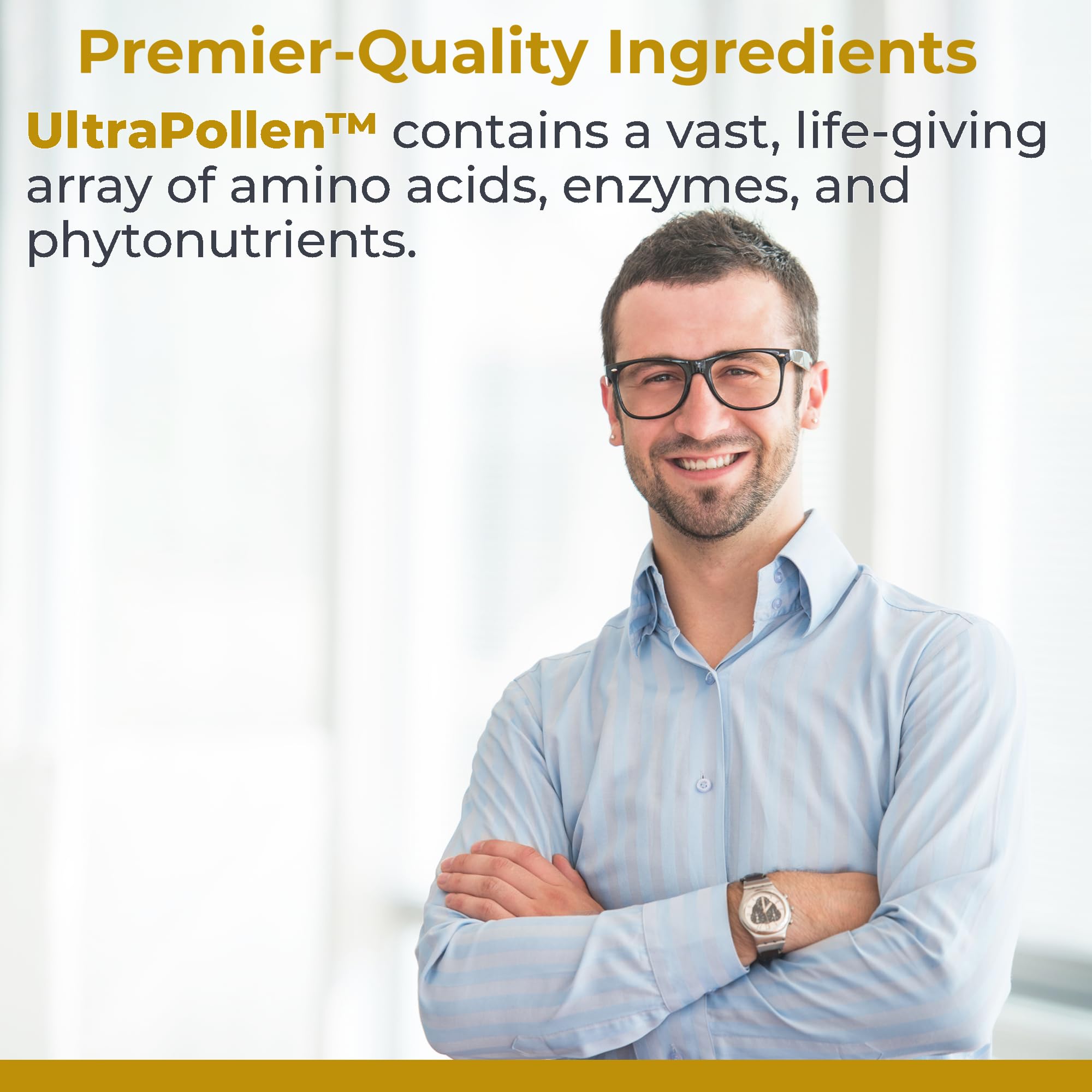 Premier Research Labs UltraPollen - Bee Pollen Supplement, Rye Pollen Extract, Prostate Health, Bee Pollen Extract from Rye Flower with Amino Acids, Supplement for Men & Women- 45 Vegetarian Capsules - TrustMedUSA