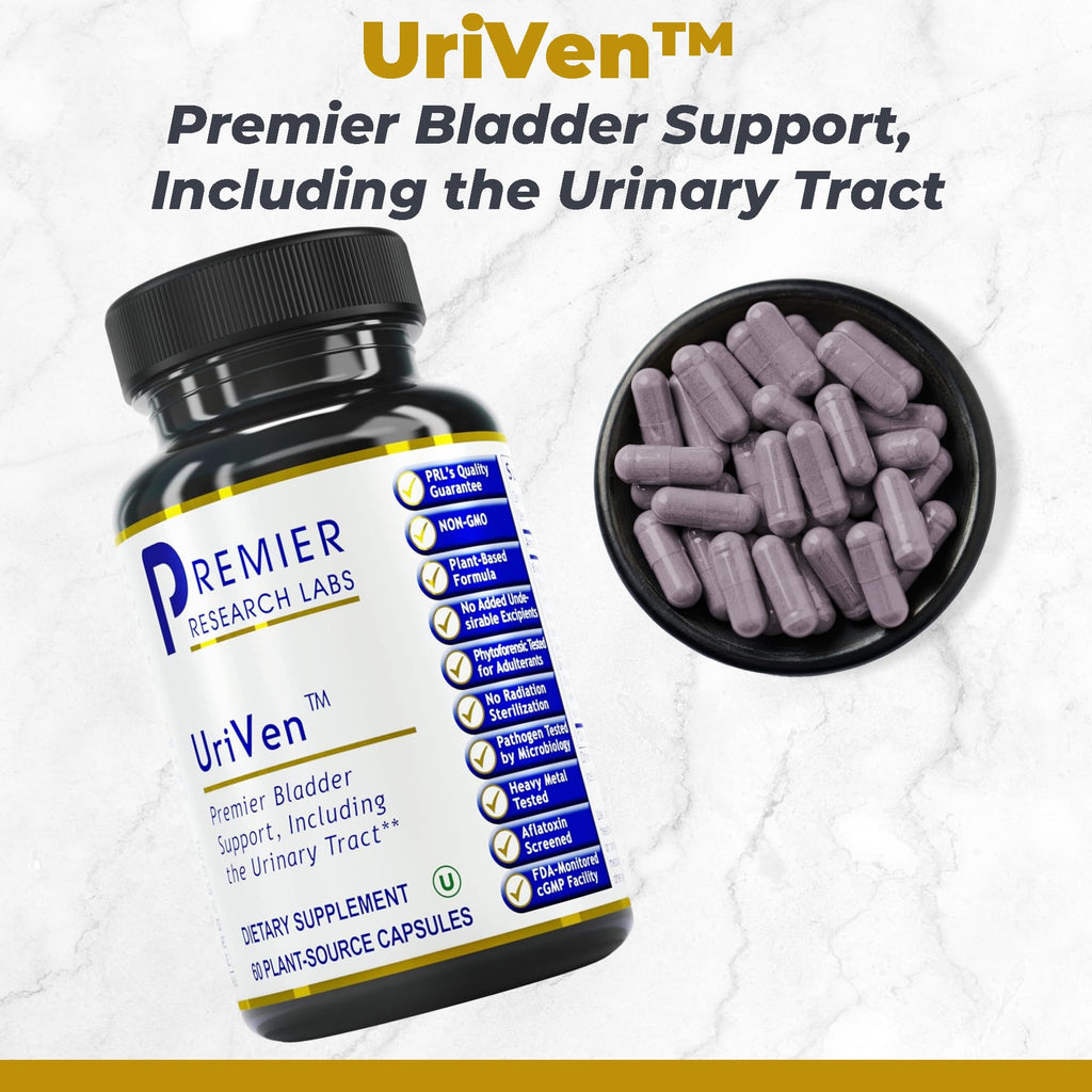 Premier Research Labs UriVen - Bladder Health Support for Women & Men, Cranberry Extract & Marshmallow Root, Urinary Relief, Bladder Relief, Bladder Control Supplement - 60 Vegetarian Capsules - TrustMedUSA
