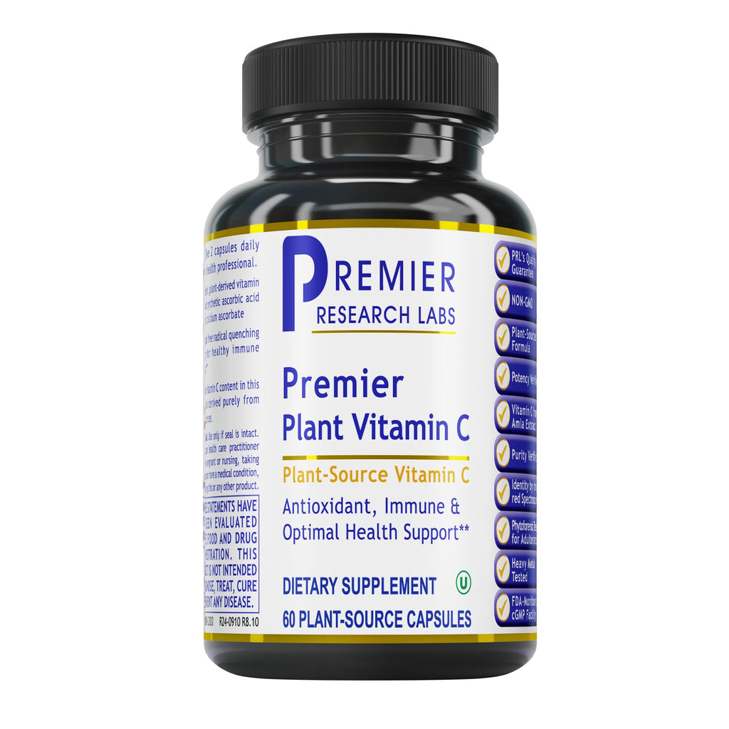 Premier Research Labs Vitamin C Supplement - Natural Vitamin C, Whole Food Vitamin C, Essential C Complex, Pure with Bioflavonoids & Organic Ingredients - 60 Vegetarian Capsules - TrustMedUSA