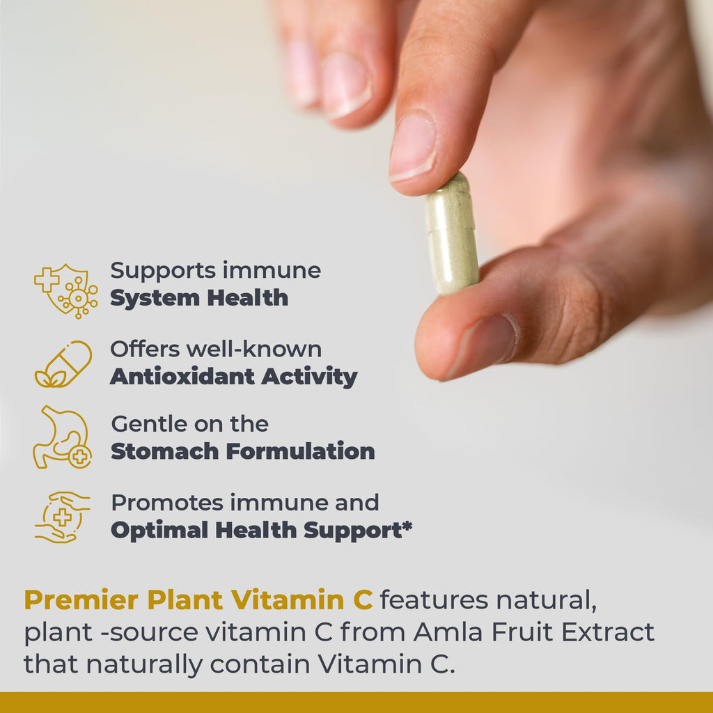 Premier Research Labs Vitamin C Supplement - Natural Vitamin C, Whole Food Vitamin C, Essential C Complex, Pure with Bioflavonoids & Organic Ingredients - 60 Vegetarian Capsules - TrustMedUSA