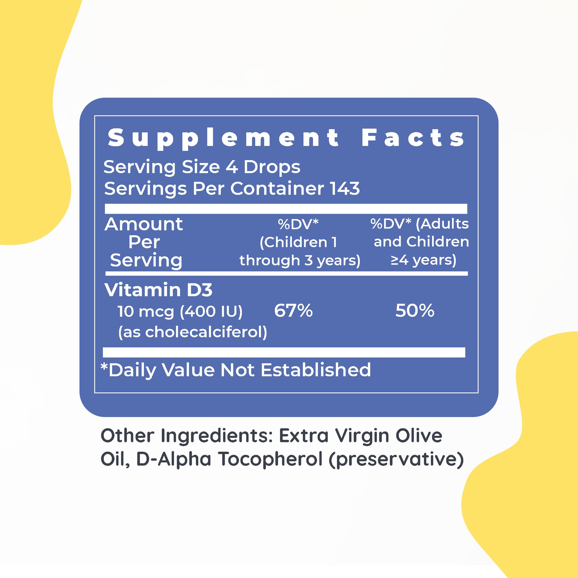 Premier Research Labs Vitamin D3 for Kids - Vitamin D Drops for Children, Kids Liquid Vitamin D, 400 IU Per Serving, Supports Healthy Brain Development - 0.43 fl oz - TrustMedUSA
