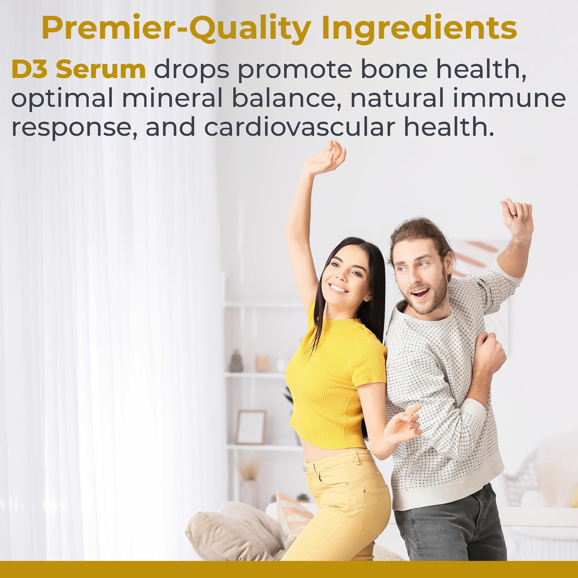 Premier Research Labs Vitamin D3 Serum - Liquid Vitamin D Oil Drops for Adults, Liquid Vitamin D3 5000 IU, Sublingual Vit D3 Liquid - 0.43 fl oz - TrustMedUSA