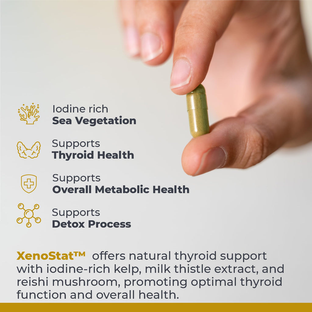 Premier Research Labs XenoStat - Thyroid Supplement, Thyroid Support for Women & Men, Iodine Supplement, Hormone Support, Thyroid Support Complex Supplement - 90 Capsules - TrustMedUSA