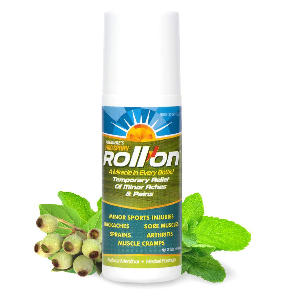 Premiere's Pain Spray All-Natural Menthol & Peppermint Roller Herbal Blend for Joint and Nerve Pain, Muscle Soreness, Sprains, Cramps, Sports Injuries, Back Pain & Neck Shoulder Aches - 1 Pack - TrustMedUSA