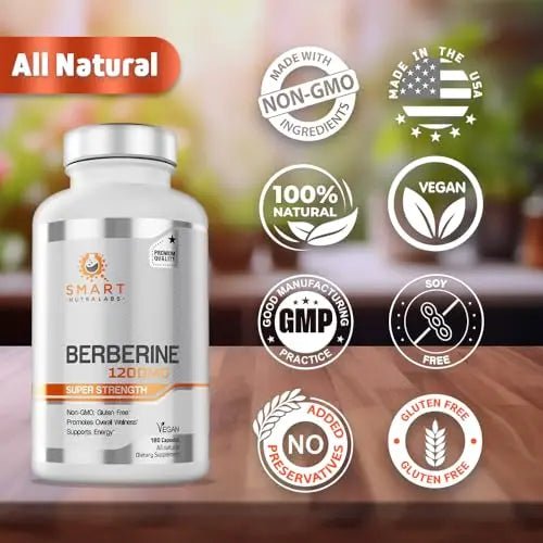 Premium Berberine HCL 1200mg- 180 Vegan Capsules, 100% Pure Berberin - TrustMedUSA
