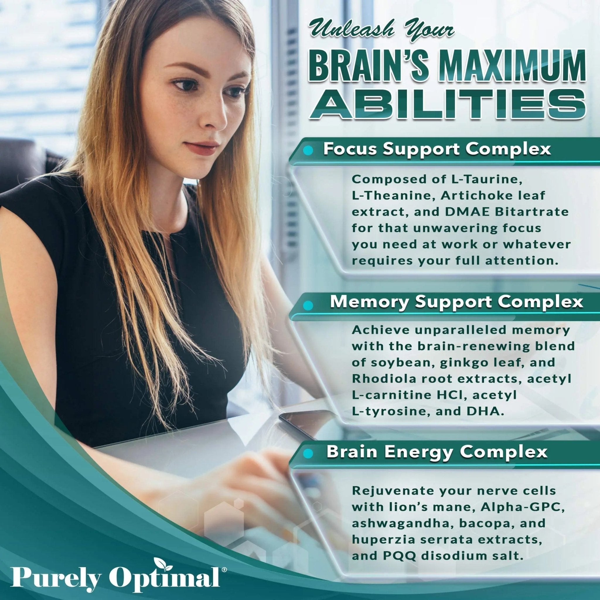 Premium Brain Supplement - Nootropic Brain Booster for Focus, Clarity, Improved Memory - TrustMedUSA