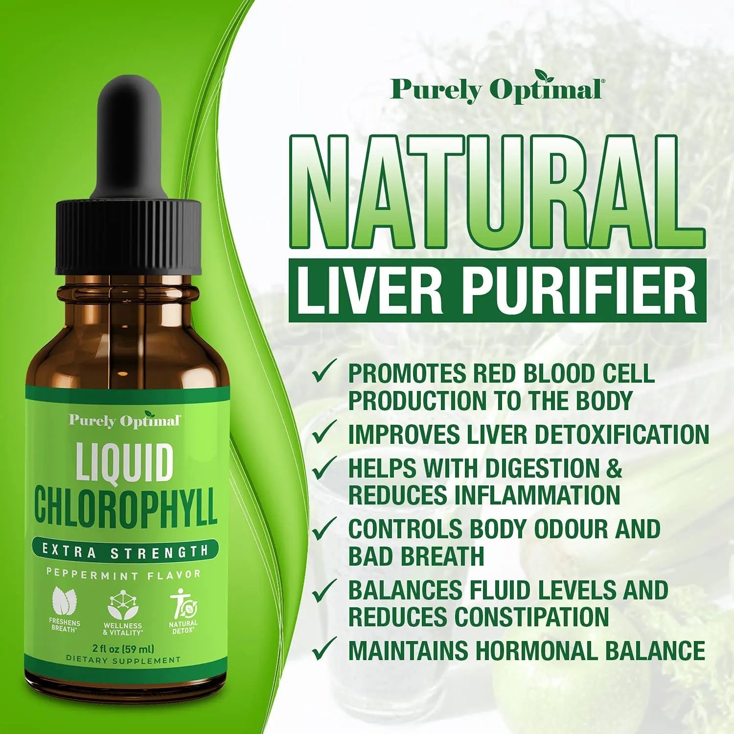 Premium Chlorophyll Liquid Drops - 100% Natural & Gluten Free Liquid Chlorophyll - TrustMedUSA
