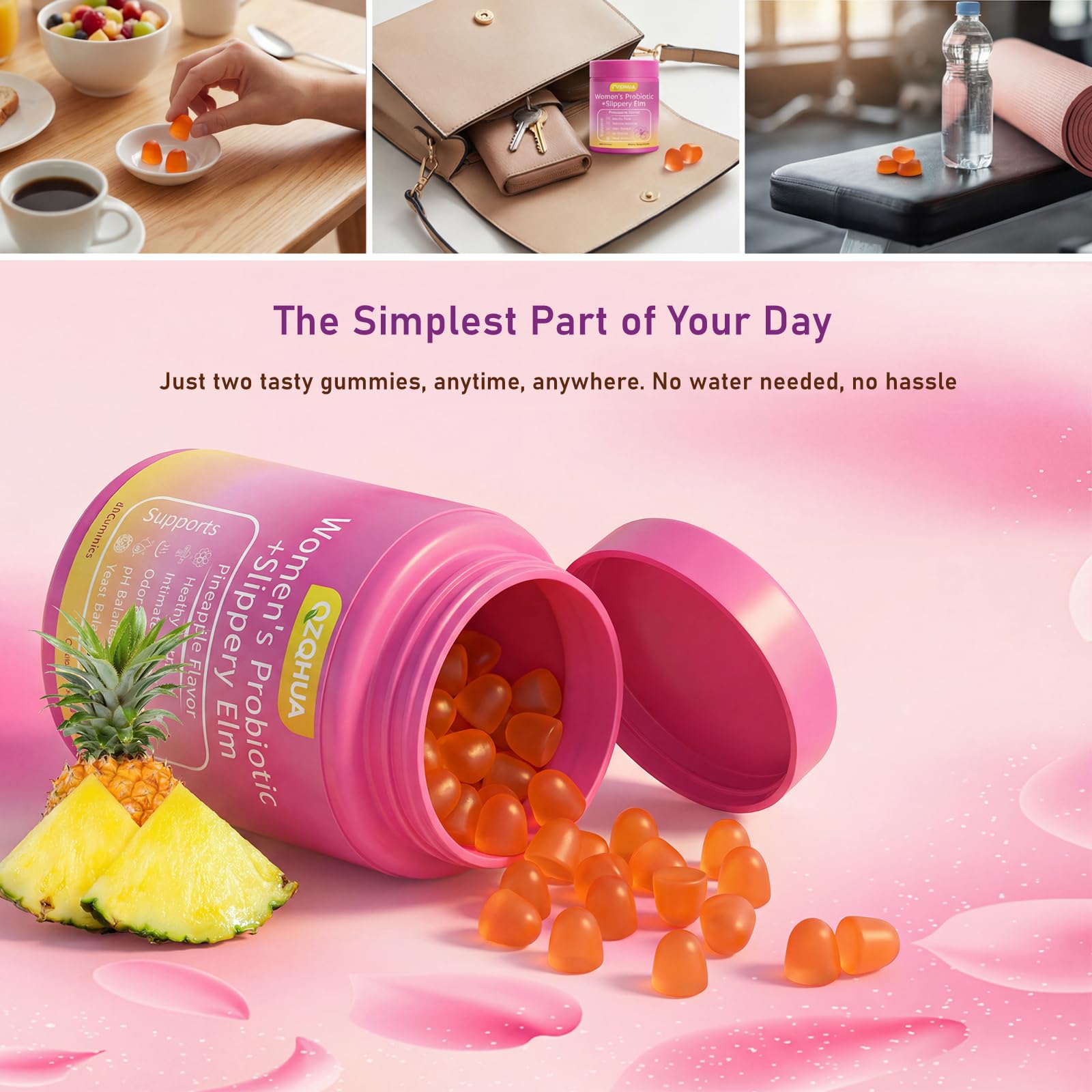 Premium Feminine Balance Gummies for Women - 60 Gummies, Hawaiian Pineapple Flavor - with Probiotics & Vitamin C - Supports Feminine Wellness & Healthy Balance - Gluten Free, Vegan（30 Servings）（Q2） - TrustMedUSA
