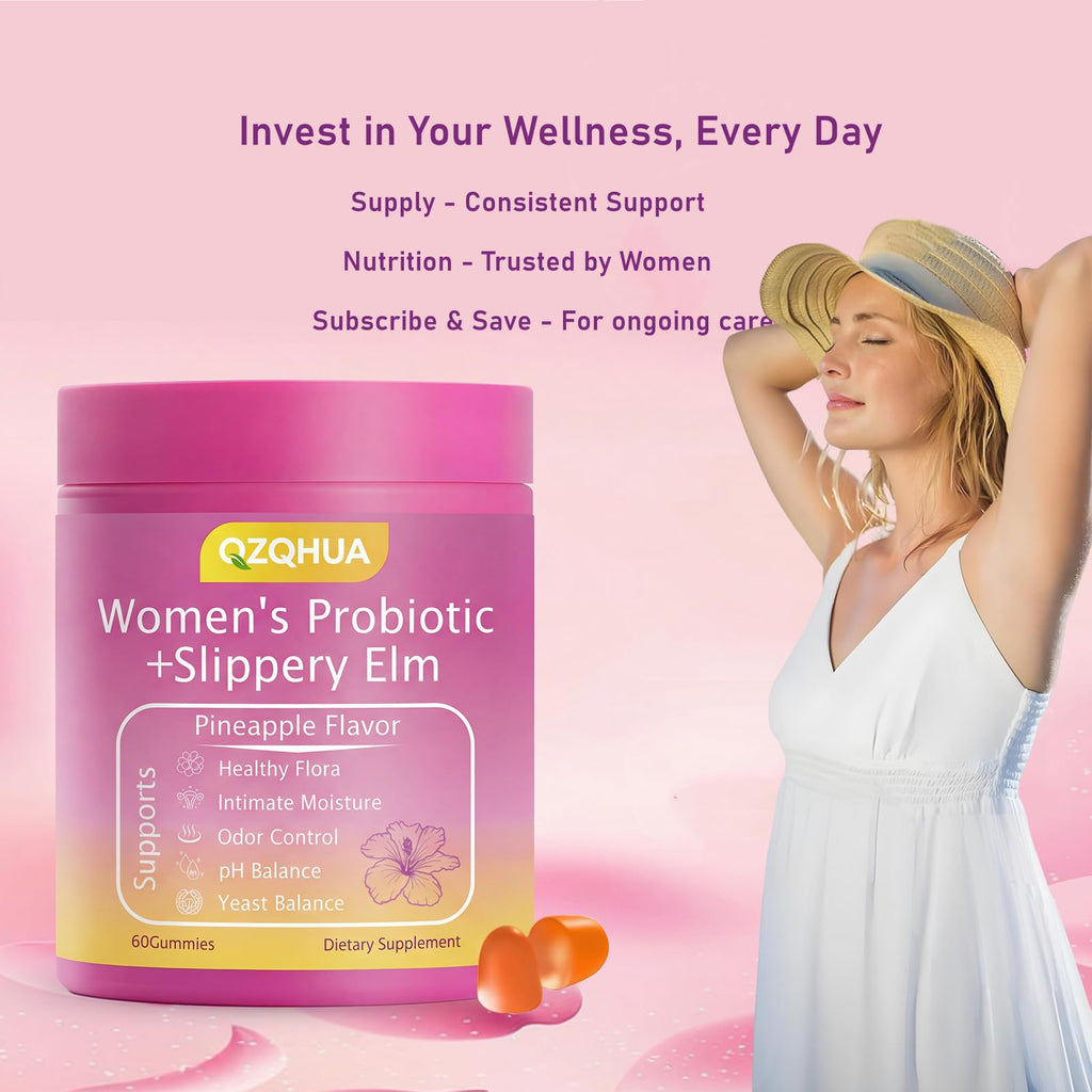 Premium Feminine Balance Gummies for Women - 60 Gummies, Hawaiian Pineapple Flavor - with Probiotics & Vitamin C - Supports Feminine Wellness & Healthy Balance - Gluten Free, Vegan（30 Servings）（Q2） - TrustMedUSA