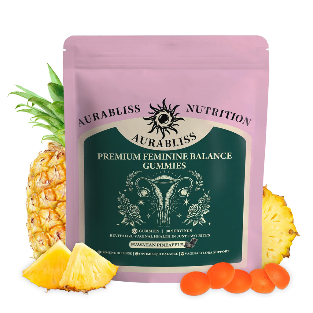 Premium Feminine Balance Gummies for Women - Hawaiian Pineapple Gummies for Women PH Balance Wellness, Immune Support, Vegan Daily Supplement for Odor and Flora Health , 60 Counts - 30 Servings - TrustMedUSA